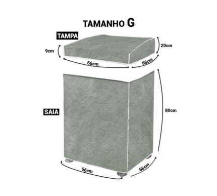 Capa para Máquina de Lavar WE DROP Flanelada Cinza Perolizada Tamanho G Proteção e Durabilidade