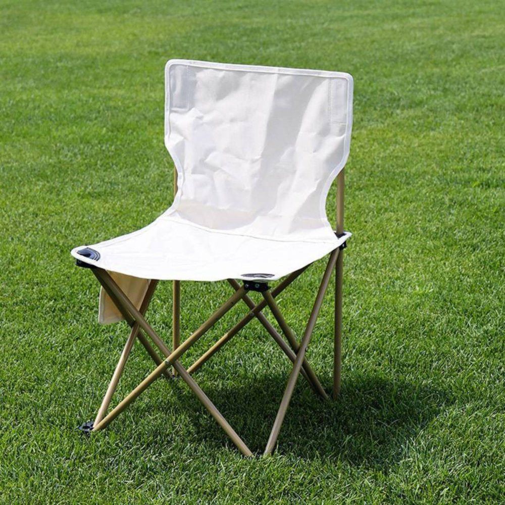 Cadeira Camping Dobrável com Bolso Porta-Objetos Assento Resistente Compacta Sortida - Imagem 5