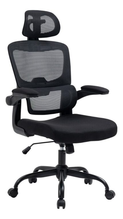 Cadeira Escritório Gamer Giratória Preta Ergonômica Regulagem Altura Encosto Reclinável