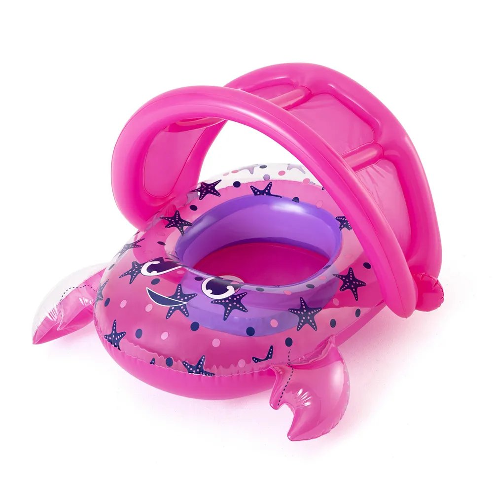Bote Infantil Caranguejo Rosa 1 Lugar Material PVC Inflável Segurança e Diversão