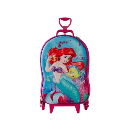 Mala Infantil Pequena Sereia 3D Verde com Rodinhas Mala de Viagem Infantil Resistente e Leve