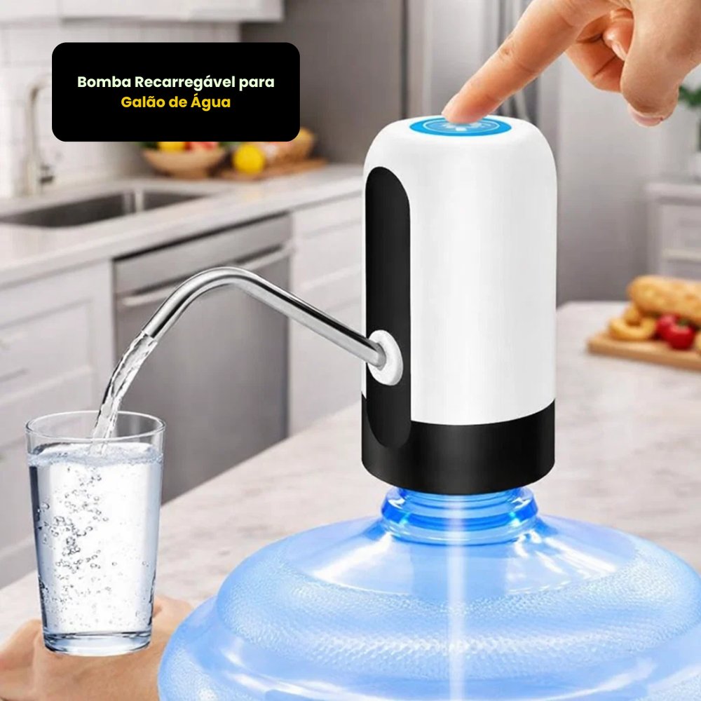 Bomba Recarregável para Galão de Água Elétrica USB Portátil 600ml/min Água Mineral Residencial e Escritório - Imagem 4