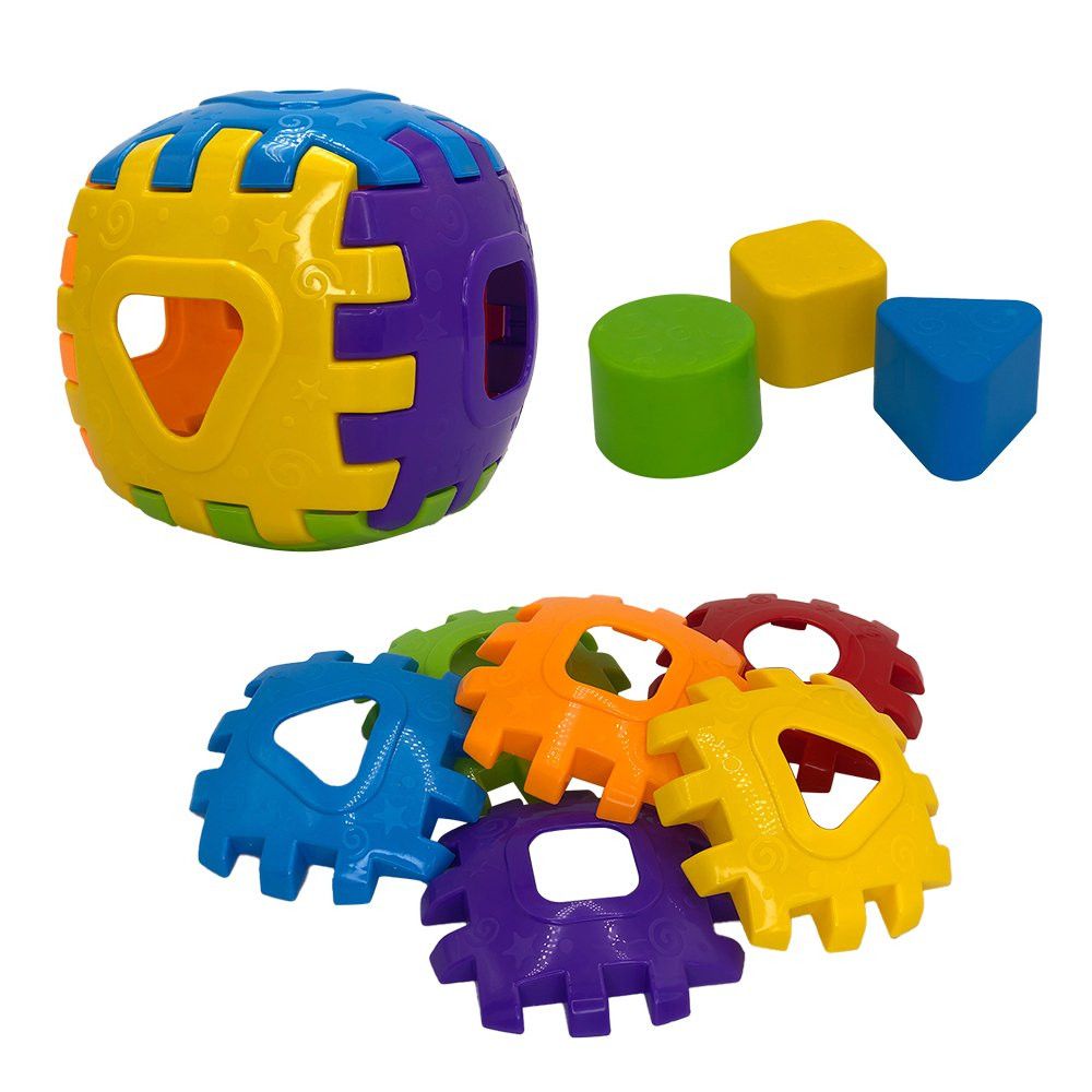 Cubo Didático Monta e Desmonta 3 Peças Encaixe Colorido Educativo Infantil - Imagem 5