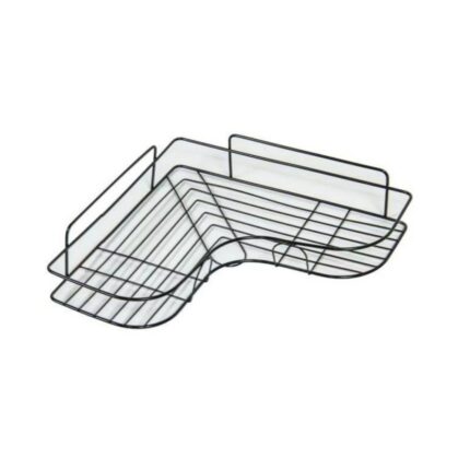Prateleira Aramada De Canto Em L Para Shampoo Banheiro 2 Peças Aço Branco 30x30cm