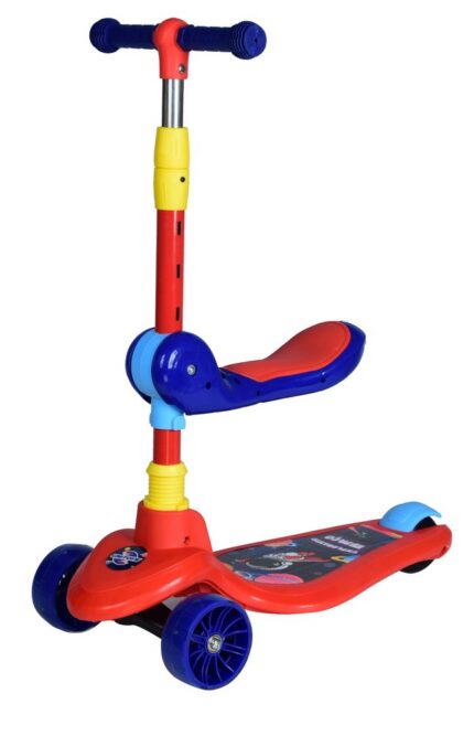 Patinete Infantil 2 em 1 com Assento Ajustável Azul para Crianças 3 a 8 Anos