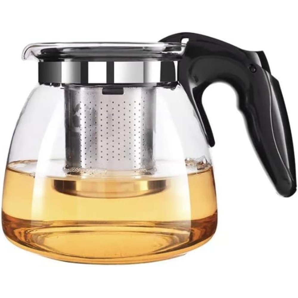 Chaleira Bule de Vidro com Infusor Inox 950ml para Chá Café Transparente Resistência Alta - Imagem 3
