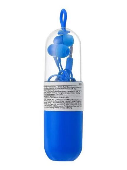 Fone de Ouvido com Fio P2 Modelo Conector Estojo Azul Som Estéreo Alta Qualidade