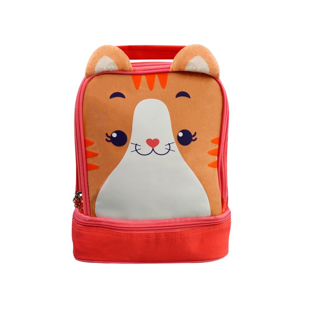 Lancheira Térmica Infantil Gato com Alça Ajustável, Azul, Material PVC Resistente e Isolamento Térmico - Imagem 2