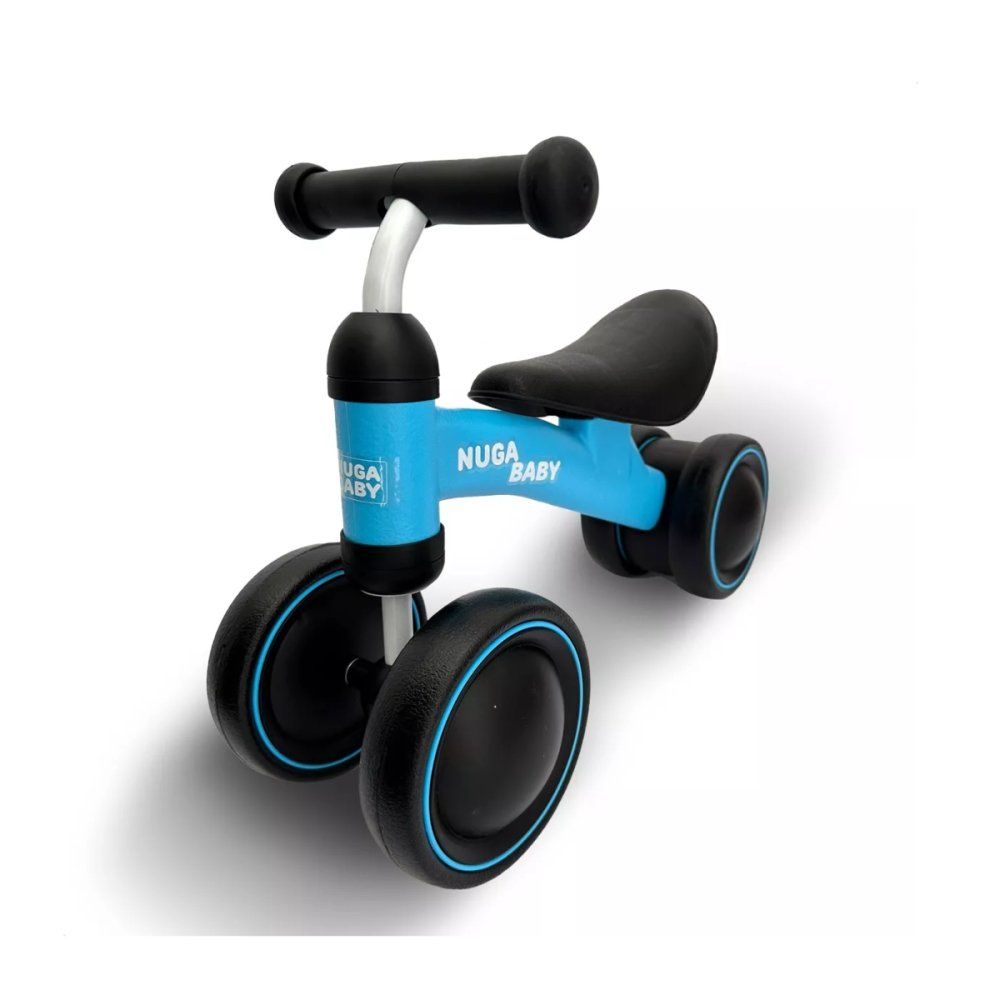 Bicicleta Infantil Sem Pedal 4 Rodas Azul Modelo Bike Segurança e Equilíbrio - Imagem 30