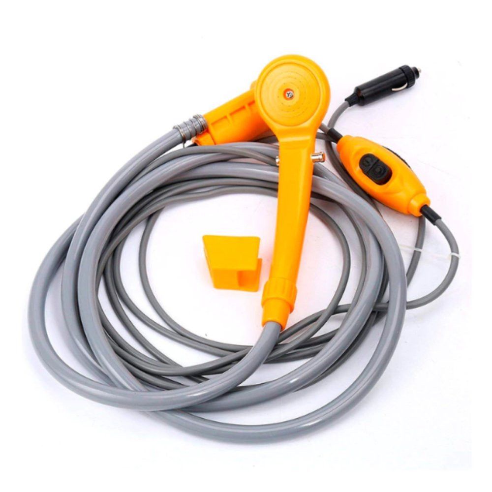 Chuveiro Portátil para Camping 12V Laranja com Acendedor de Carro Bomba Elétrica Automotiva - Imagem 10