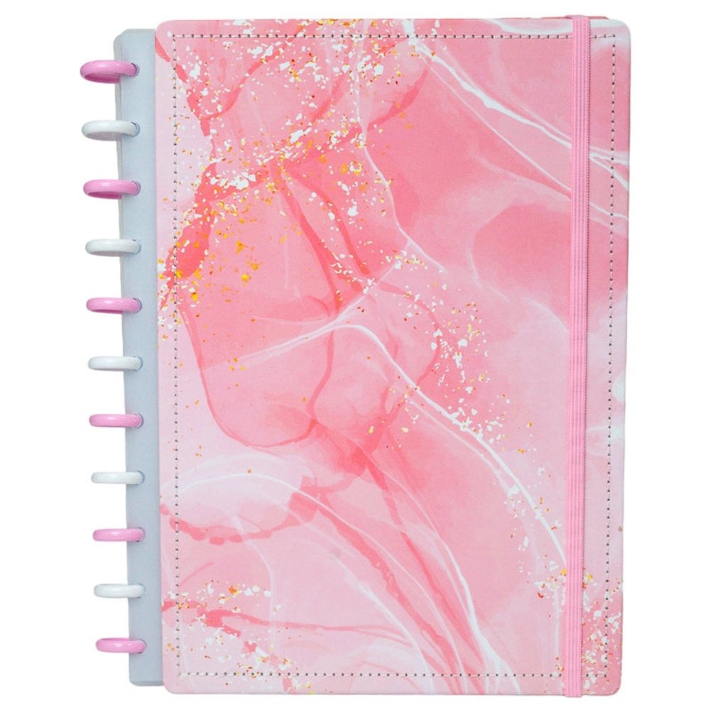 Caderno Disko Gran Capa Dura Disco Reposicionável Rosa Grande G