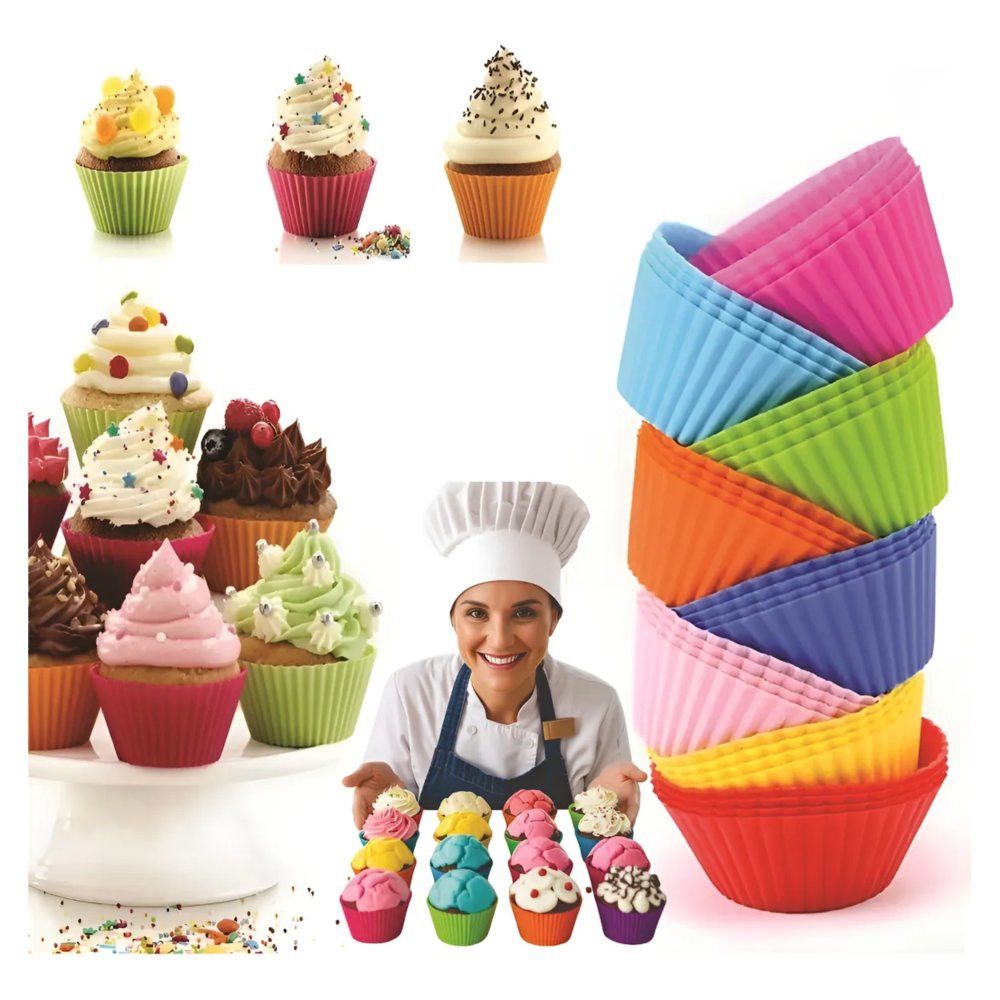Kit 12 Peças Forma de Silicone Sortida Antiaderente Resistente Forno Micro-ondas - Imagem 10