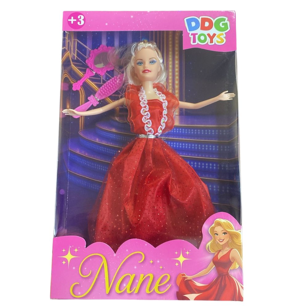 Boneca Nane Infantil Com Vestido e Acessórios Brinquedo Fashion - Imagem 3