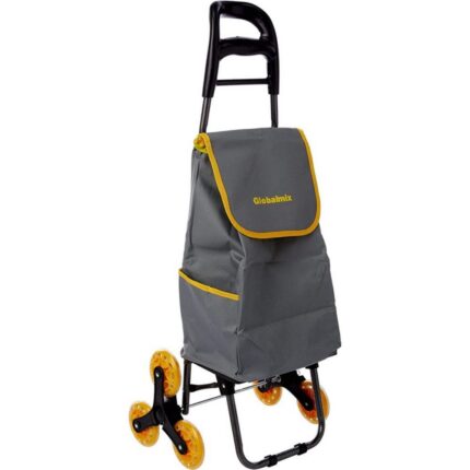 Carrinho de Carga 3 Rodas Sobe Escadas 40Kg Aço Reforçado Compacto Resistência