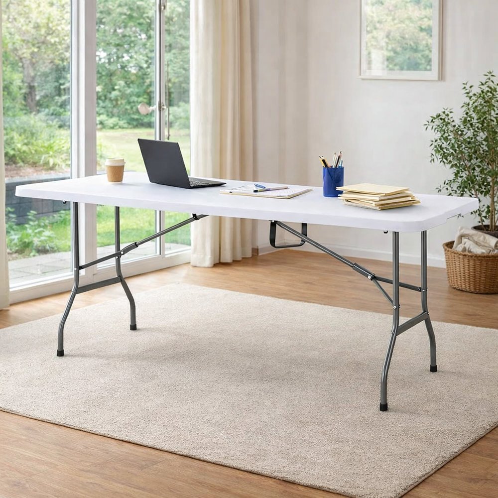 Mesa Dobrável 120x60cm Alta Densidade Reforçada para Escritório e Área Externa - Imagem 9