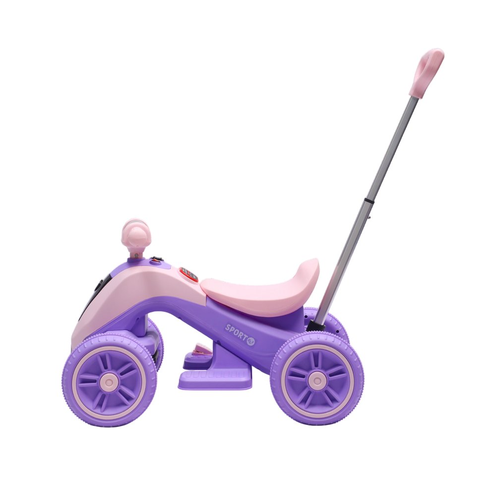 Moto elétrica infantil com empurrador - Roxa - Imagem 2