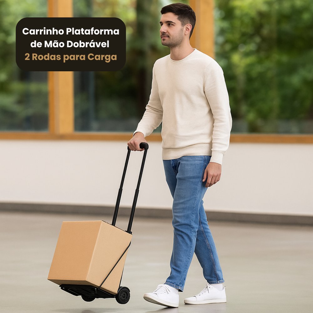 Carrinho Plataforma de Mão Dobrável 2 Rodas para Carga - Imagem 7