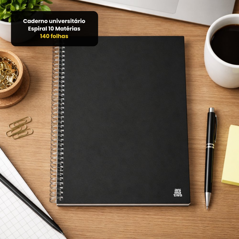 Caderno Universitário Kbum Preto 10 Matérias – 140 folhas - Imagem 3