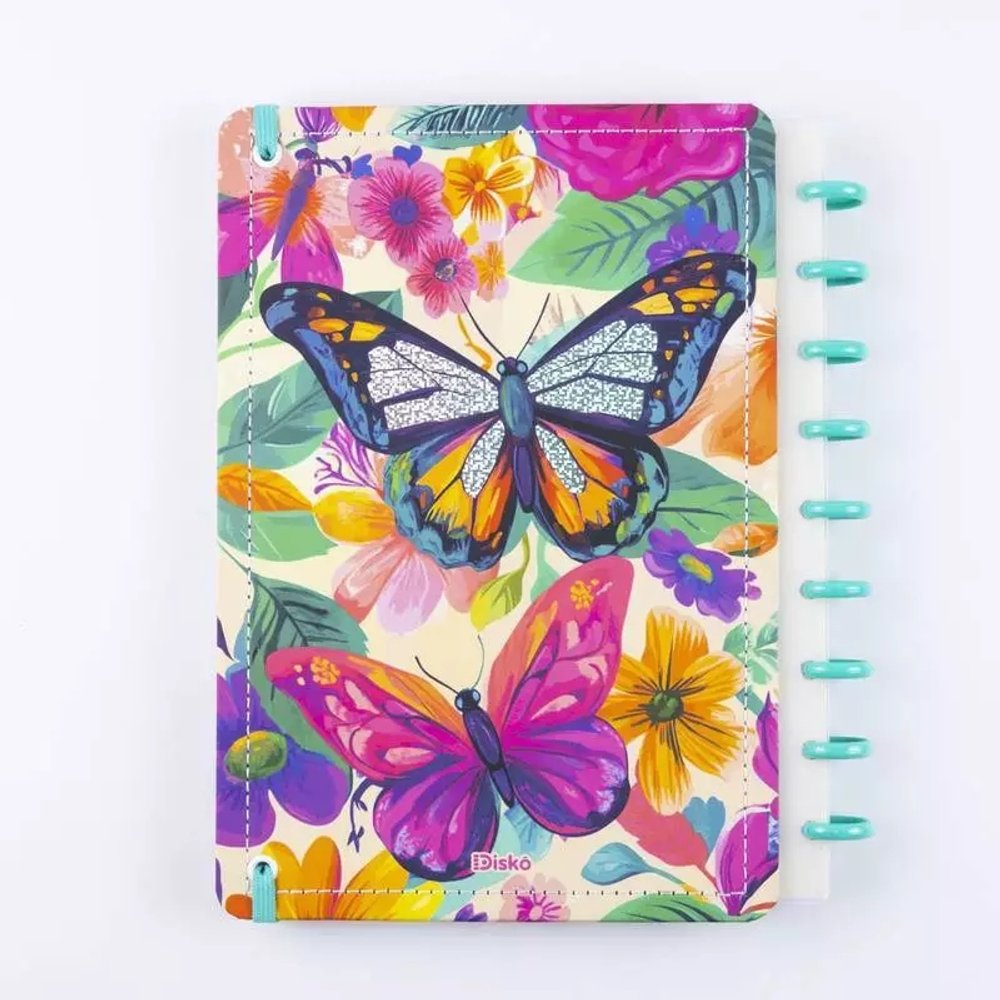 Caderno Butterfly Disko Capa Dura Médio M Disco Reposicionável - Imagem 7