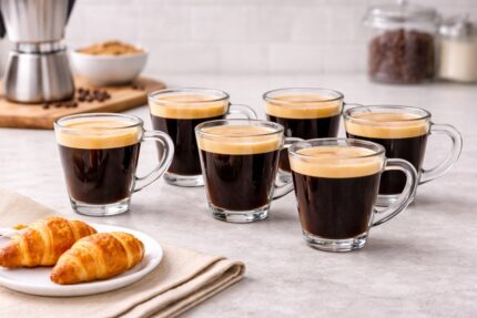 Canecas de Vidro Caneca para Dose Café Espresso Transparente 70ml 6 Peça