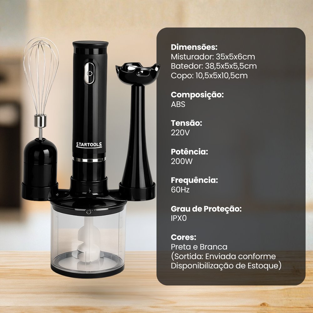 Kit Mixer Processador Batedor Alimentos 3 em 1 220V Multifunção Cozinha Sortida - Imagem 6