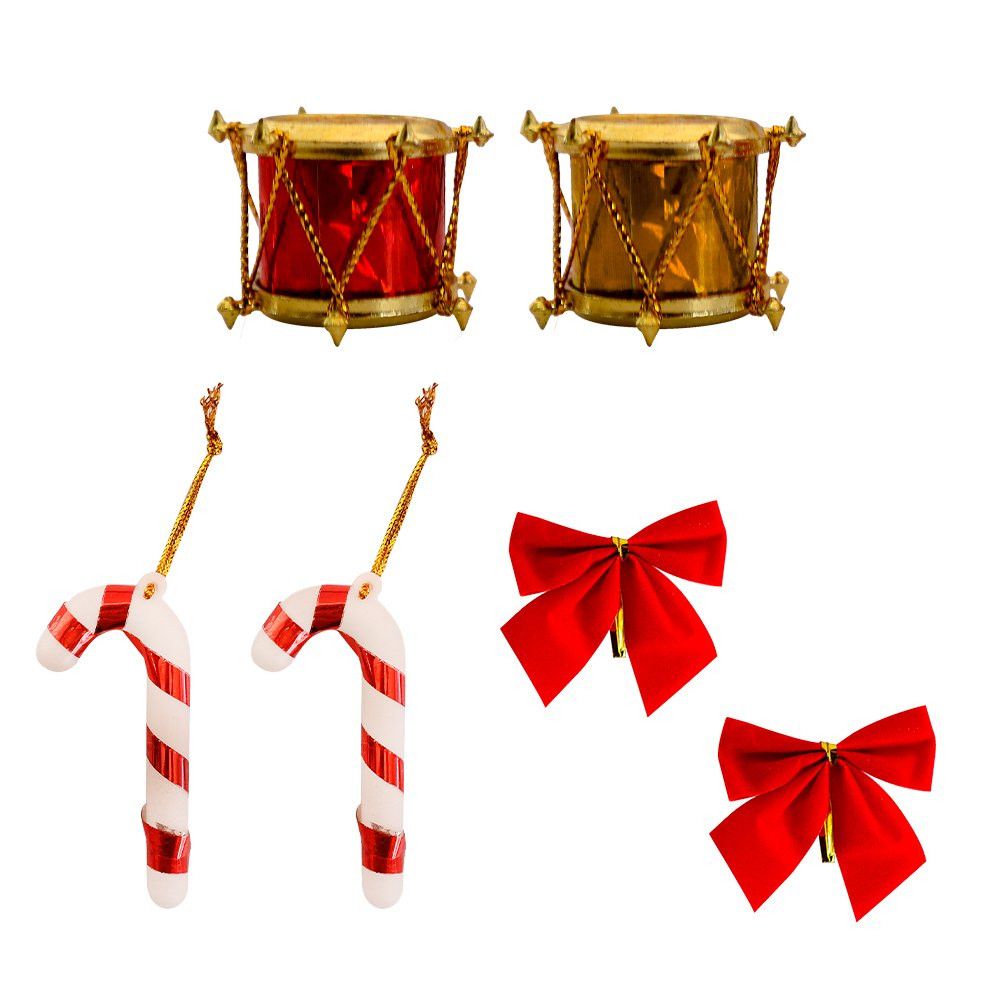 Kit Enfeites de Natal Completo 20 Itens Laço Papai Noel Presentes Decoração Natalina - Imagem 6