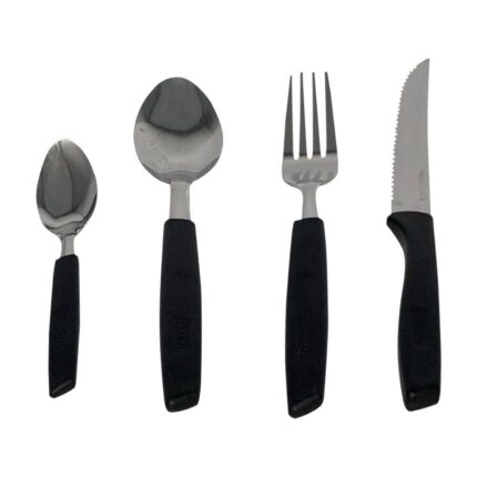 Conjunto Talheres Capri 25 Peças Preto Inox Alta Durabilidade Completo para Mesa