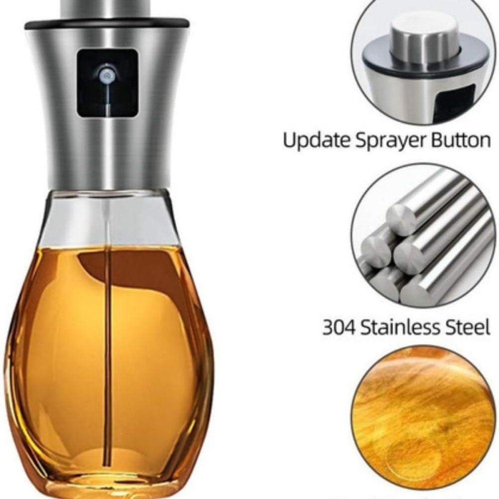 Galheteiro Vidro Spray 200ml Transparente Porta Temperos Cozinha Borrifador - Imagem 8