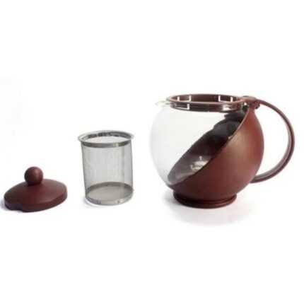 Chaleira de Vidro com Infusor 750 ml Transparente, Tampa Aço Inox, para Chá e Infusão
