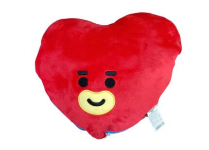 Manta Infantil BT21 Vermelha Almofada Personagens Macia 80x100cm para Crianças
