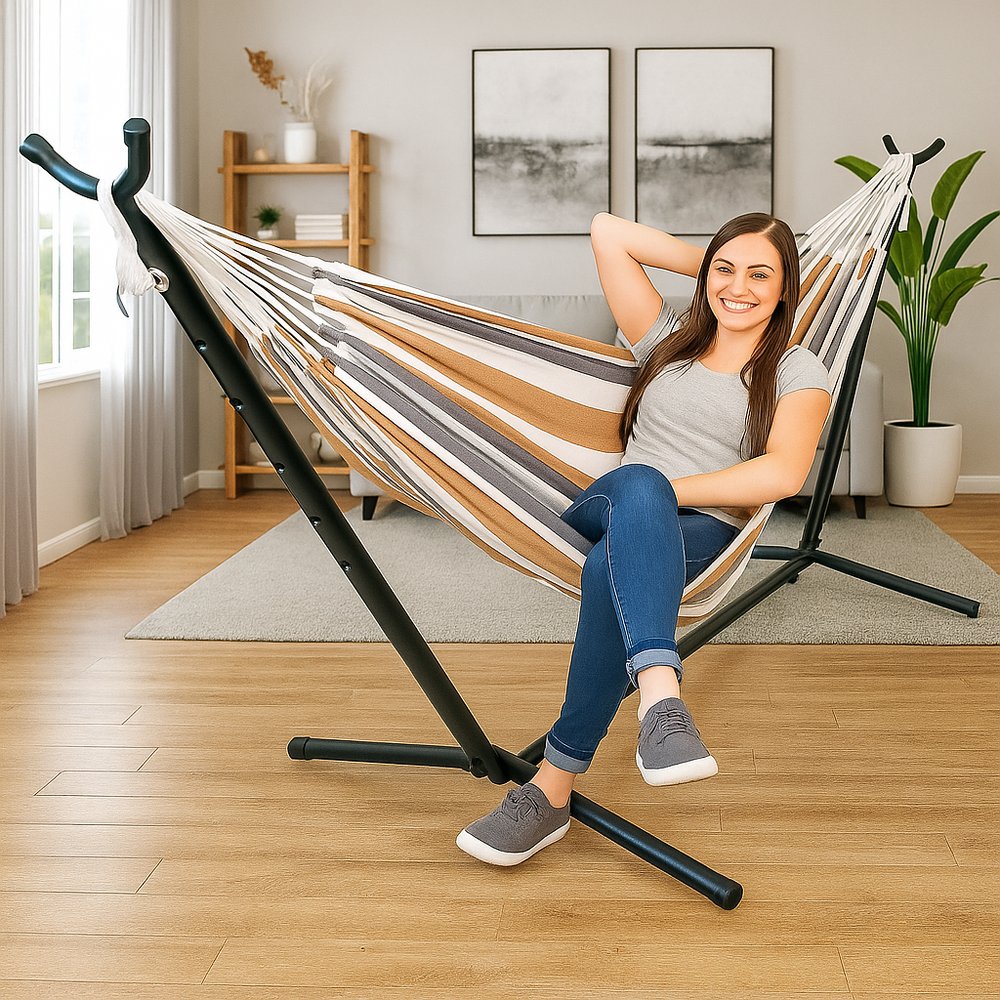 Suporte para Rede Estrutura de Aço Reforçado com Ajuste de Altura e Base Estável 100cmx50cm - Imagem 2