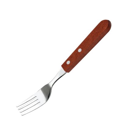 Kit 12 Garfos de Mesa Inox com Cabo de Madeira Antideslizante Durável