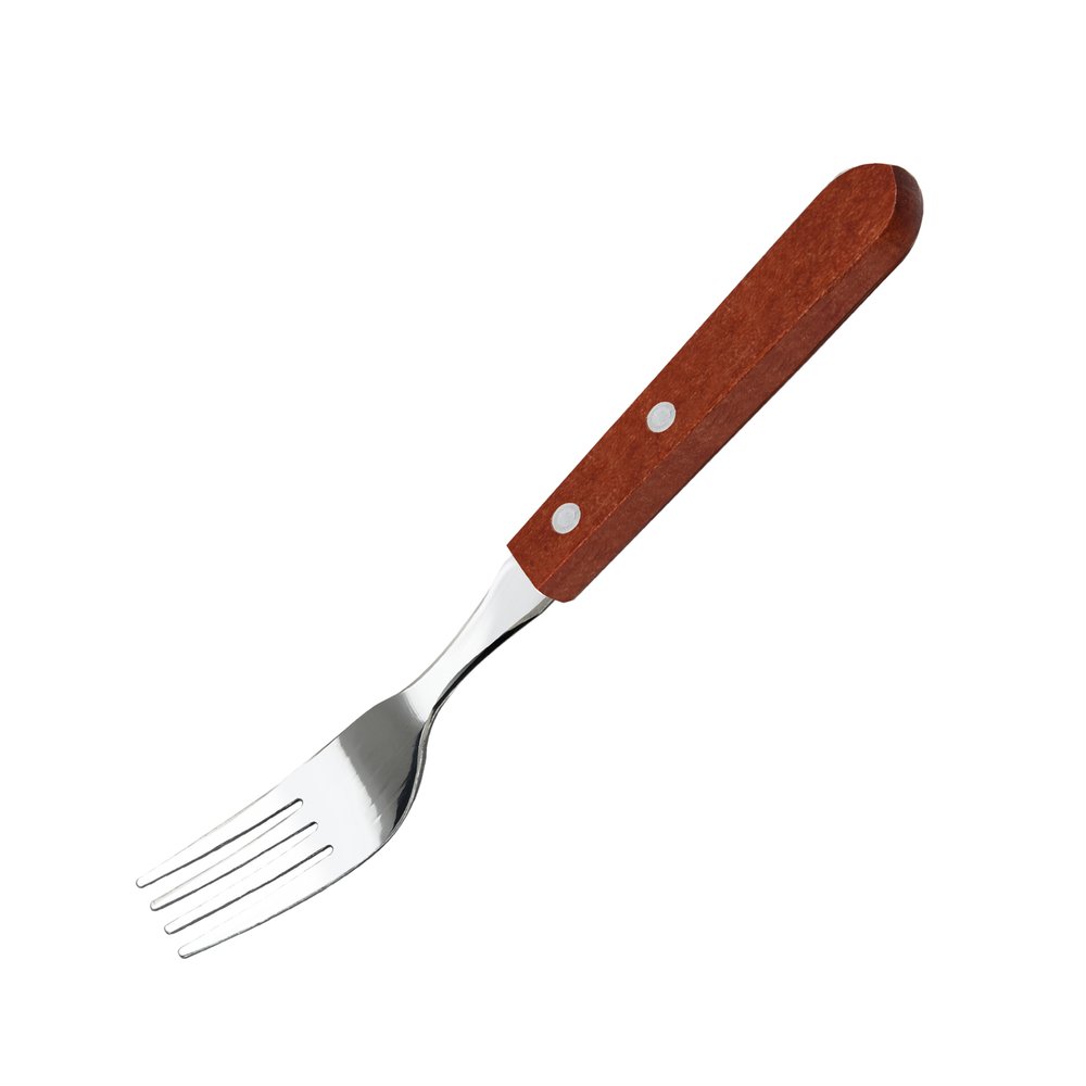 Kit 12 Garfos de Mesa Inox com Cabo de Madeira Antideslizante Durável