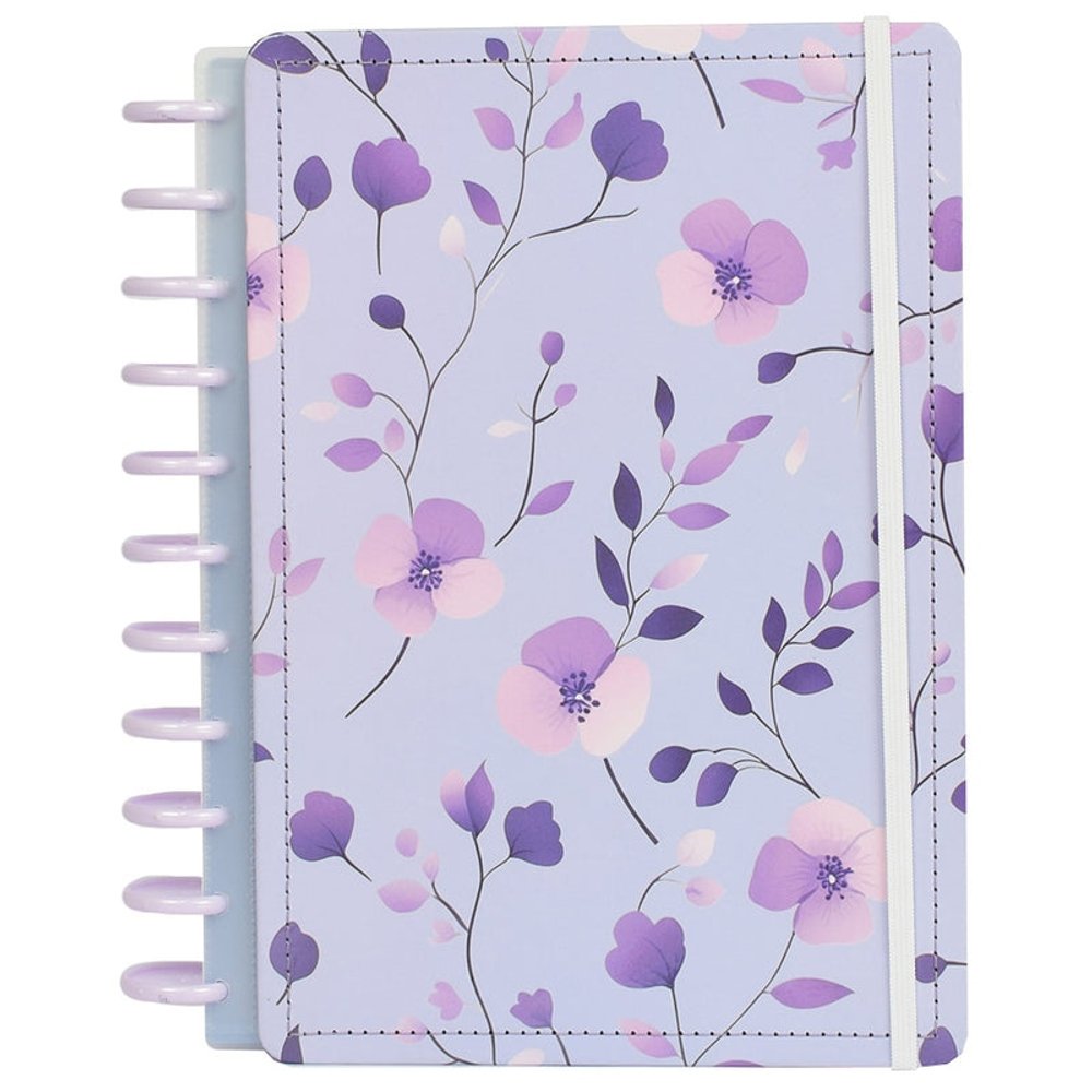Caderno Violeta Grande G Capa Dura Disco Reposicionável Disko
