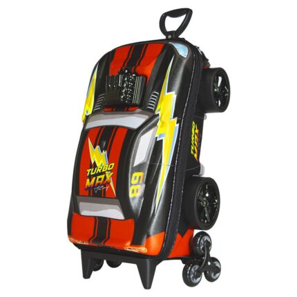 Mala Infantil Turbo Max 3D com Rodinhas Preta Escolar Viagem Resistente Segura