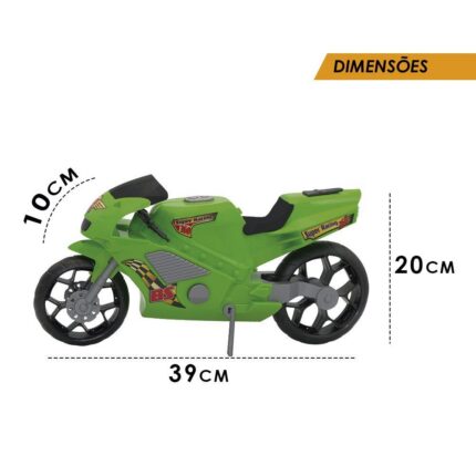 Super Moto 360 Esportiva Verde - Motocicleta Infantil Elétrica 12V com Controle Remoto e Luzes LED