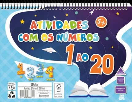 Caderno de Atividades com Números 32 Folhas Escolar Animativa para Aprender Contar