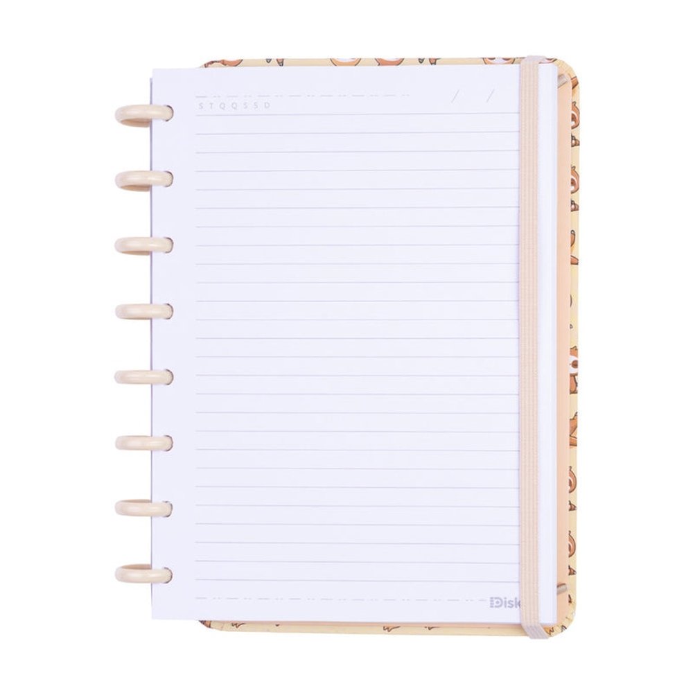 Caderno Disko Preguiças P Pequeno Capa Dura Disco Reposicionável Escolar - Imagem 3