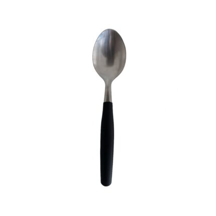 Kit 6 Colheres de Mesa Inox Linha Mato Grosso Cabo Preto 20cm Mesa Jantar