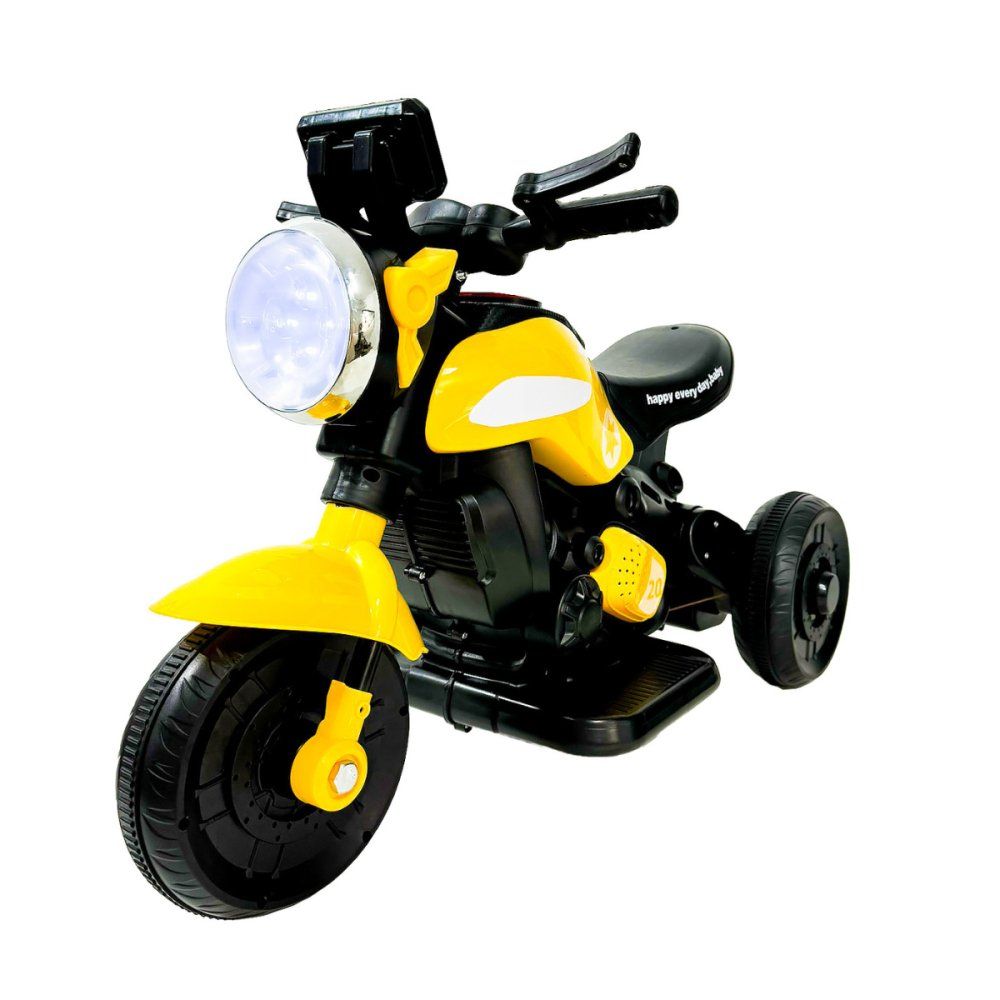 Mini Moto Elétrica Esportiva Infantil Amarela 6V com Bateria Recarregável e Luz LED - Imagem 12