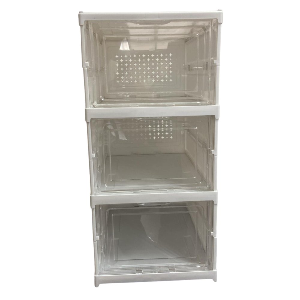 Armário Dobrável Multiuso Branco 4 Prateleiras PVC Resistência Suporte Móvel Fácil Montagem - Imagem 2