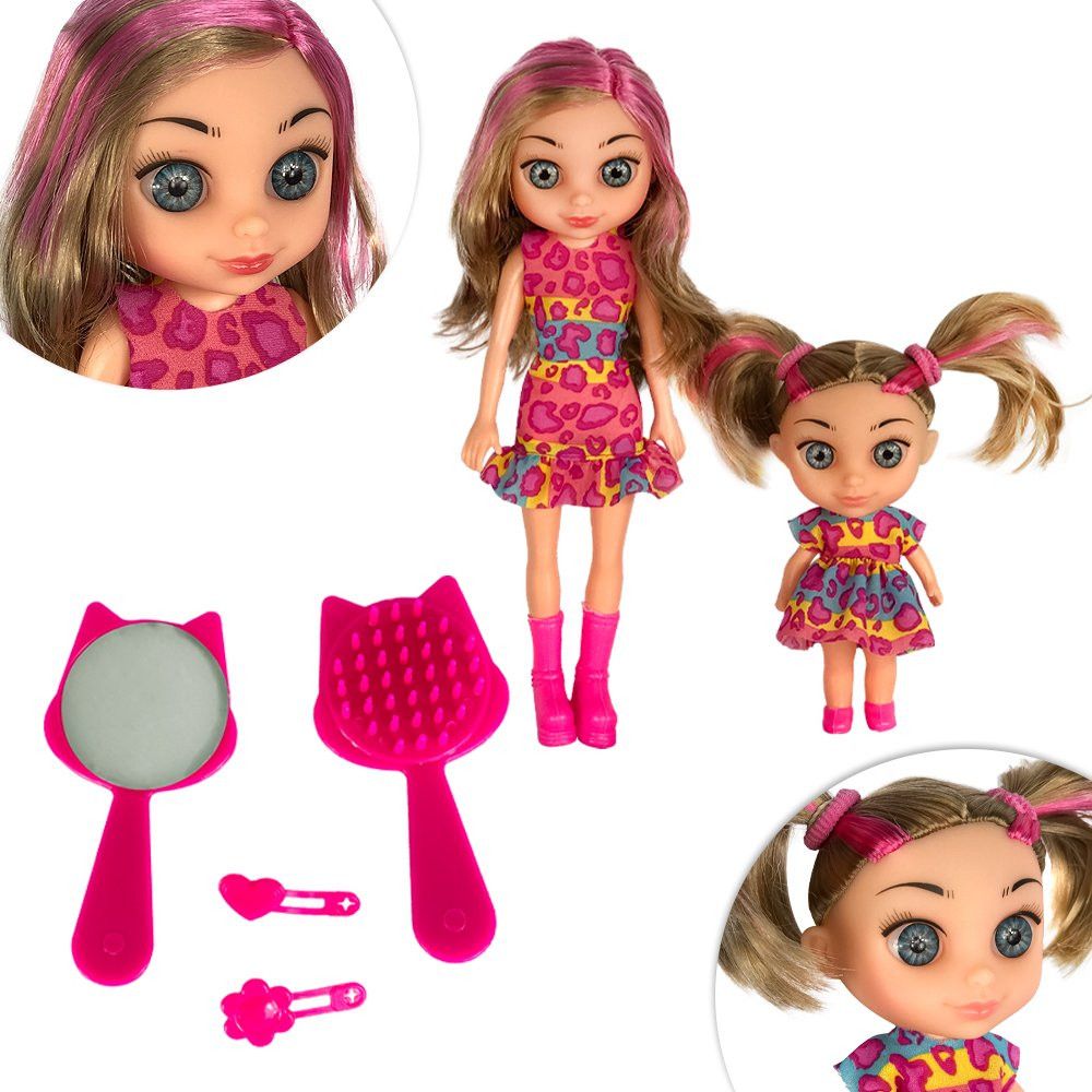 Boneca Juju Mommy Mamãe e Filhinha com Acessórios - Brinquedo Infantil com Roupas e Itens Decorativos - Imagem 6