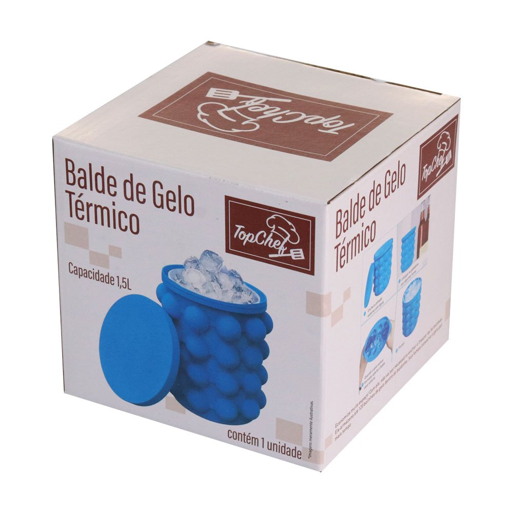 Balde de Gelo Silicone Térmico 2L Vermelho Reutilizável Resistente para Bebidas e Festa - Imagem 5
