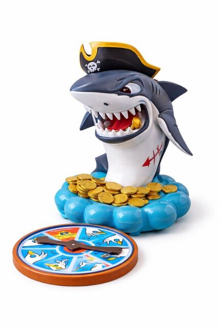 Jogo Tubarão Pirata Infantil De Mesa Com Moedas Para 2 A 4 Jogadores