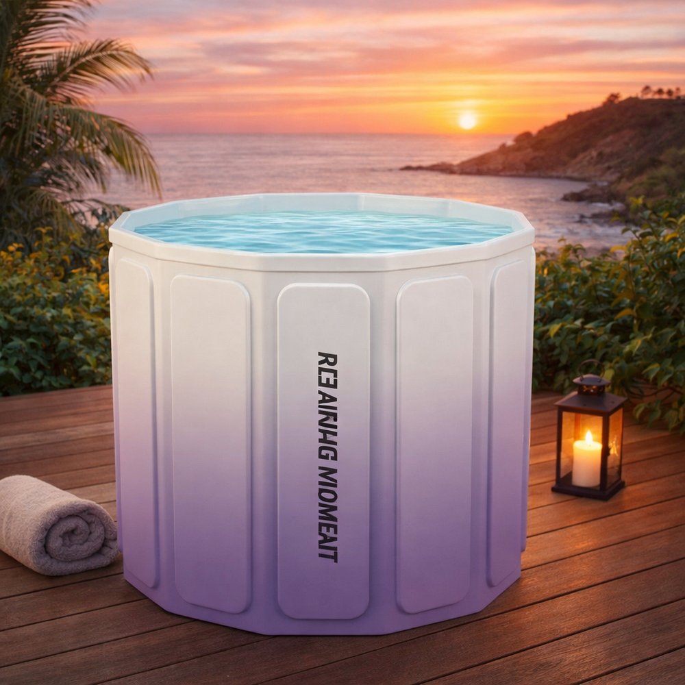 Banheira Dobrável de PVC para Bebê 50L Compacta Portátil Resistente Sortida Colorida - Imagem 4