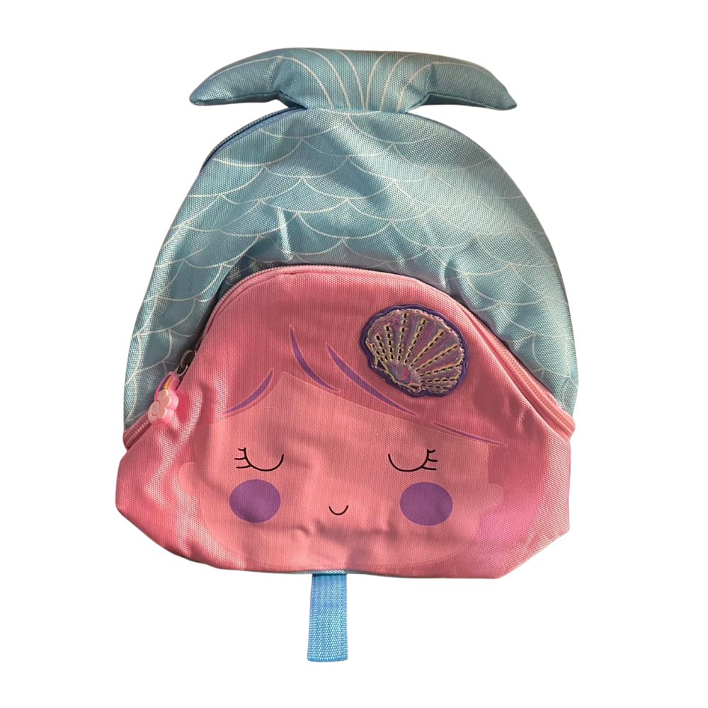 Mini Mochila Infantil Sereia Sortida Resistente Rosa Azul Verde Pequena Bolsos Lateral - Imagem 6