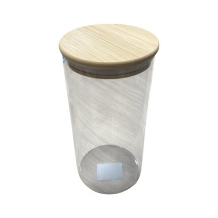 Pote de Vidro Borossilicato com Tampa de Bambu 1300 ml