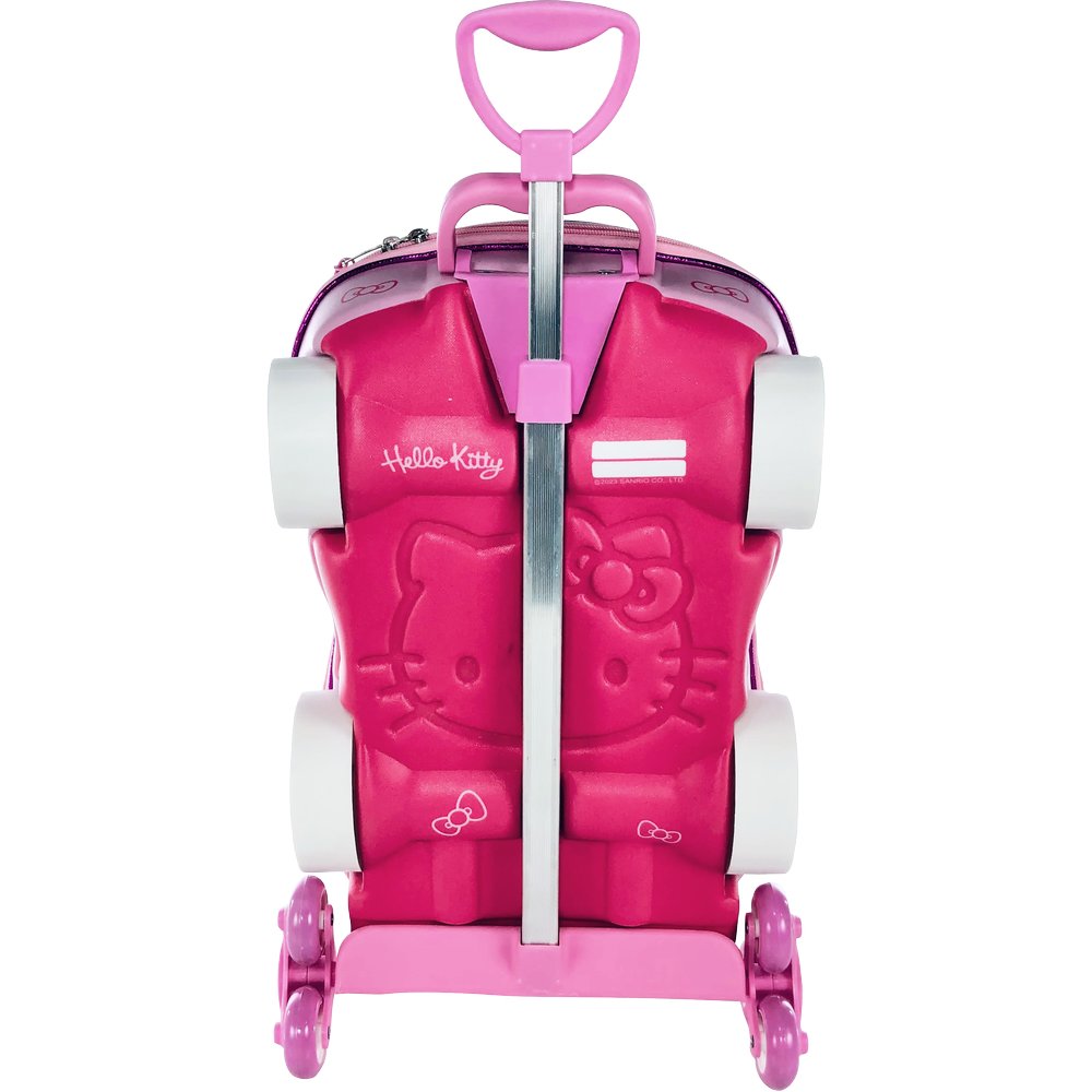Mala Infantil Hello Kitty 3D com Rodinhas Rosa Resistente e Leve para Viagem Escolar - Imagem 5