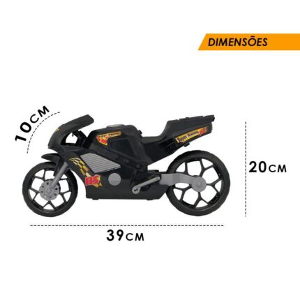 Super Moto 360 Esportiva Preto - Moto Elétrica Infantil Bateria Recarregável 12V