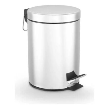 Lixeira Inox Redonda Multiuso 3 Litros Aço Inox Escovado Compacta Cozinha Banheiro